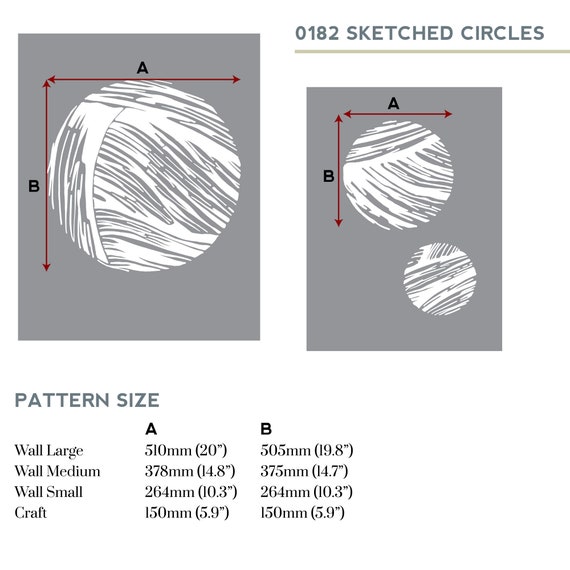 SKETCHED CIRCLE Stencils for Decorating Walls. Stunning Geometric