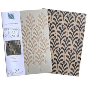 Art Deco Chevron Stencil: Reusable Geometric Pattern for Furniture