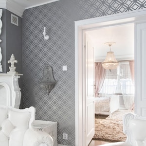 Tilted Square Lattice Reusable Stencil: DIY Home Decor