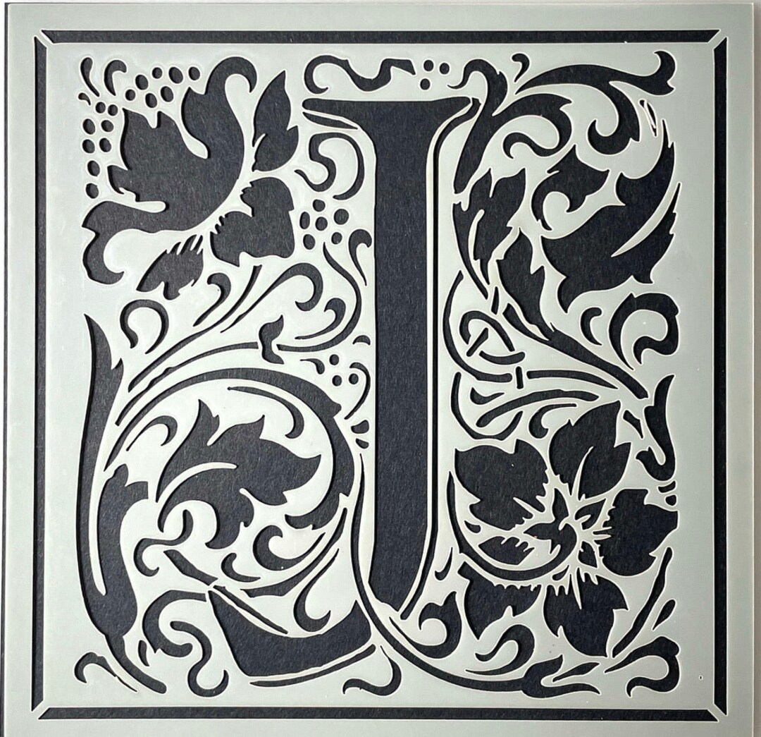 William Morris Inspired Cloister Letters - Letter J - Etsy
