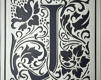 William Morris Inspired Cloister Letters - Letter J - Etsy