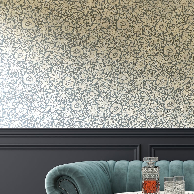 William Morris Mallow Stencil wall stencil for painting based on a wallpaper pattern by William Morris 229 image 4