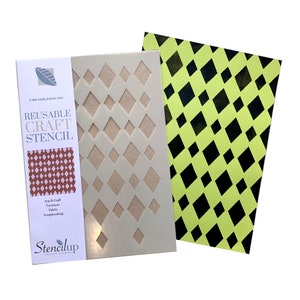 Harlequin Diamond Stencil: Seamless Geometric Pattern for Crafts