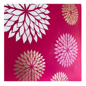 Dahlia Wall Stencil: Reusable Floral Design, Wallpaper Alternative
