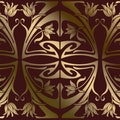 Aubrey Art Nouveau Floral Border Stencil: Reusable Craft & Furniture Painting C283