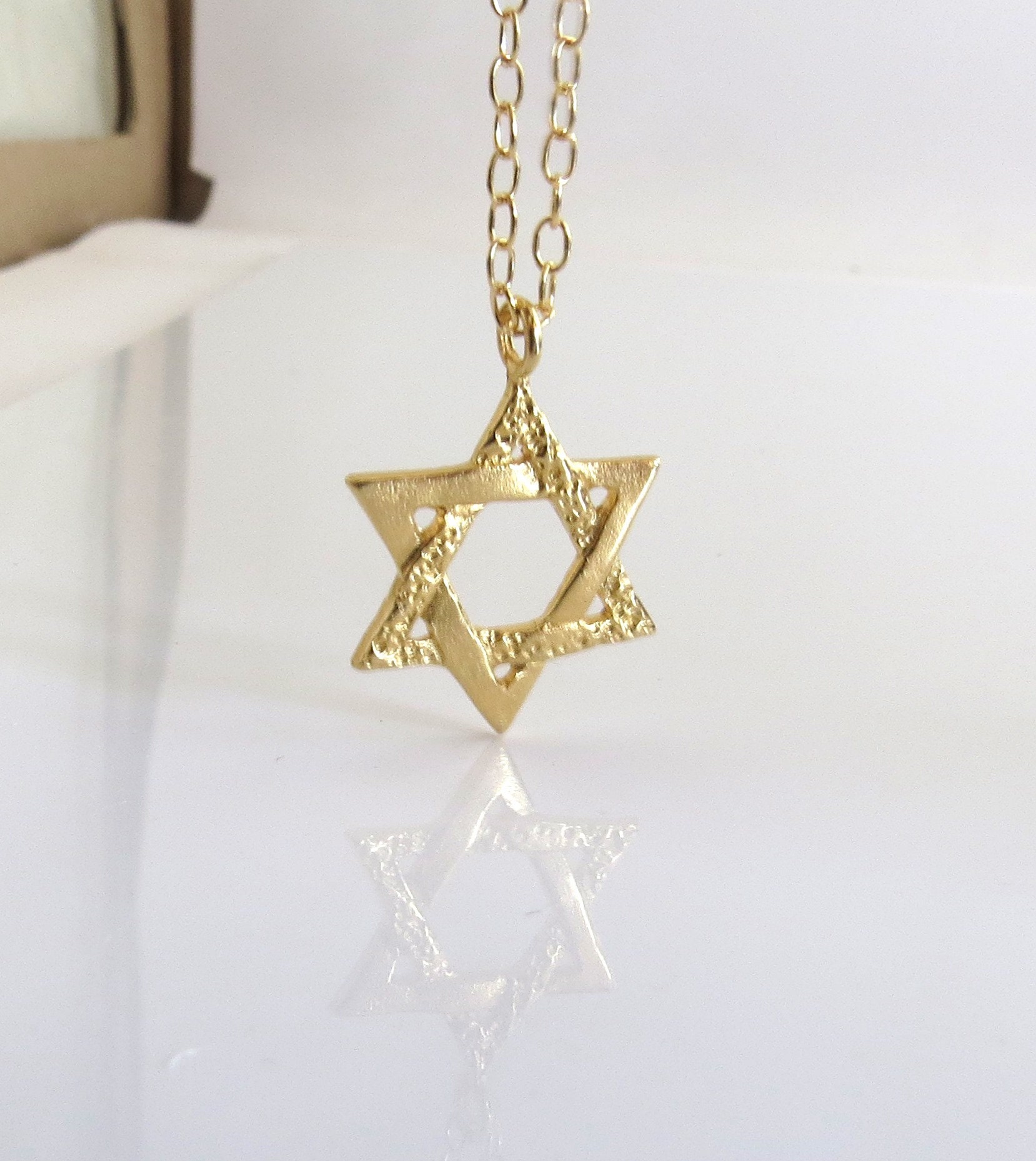 Gold Magen David Necklace Star of David Gold Filled Necklace Etsy Israel