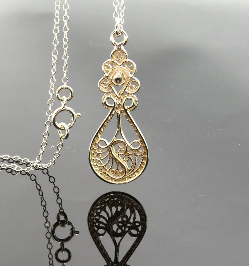 Yemenite Manufacturer regenerated product filigree silver necklace Raleigh Mall pendant