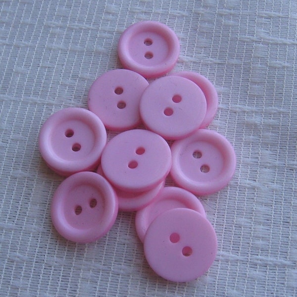 Light Pink 5/8 Inch Plastic Buttons with 2 Holes, Clothing Costume Buttons, Doll Little Girl Clothes Nursery Décor, NotOnlyButtons