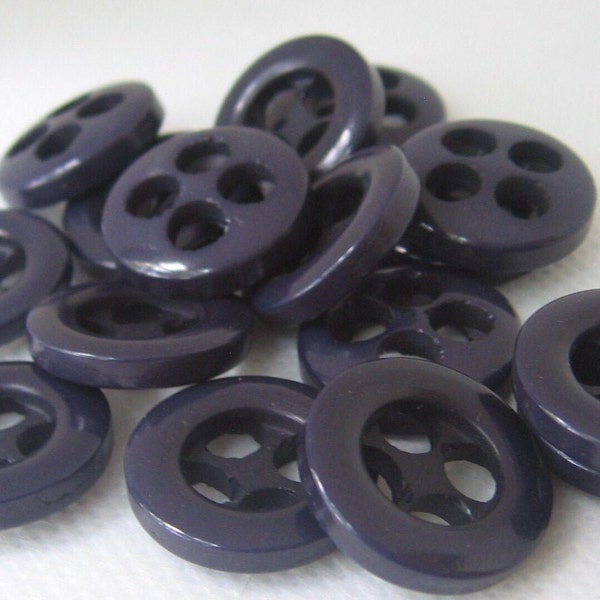 Deep Purple 3/4 Inch Buttons, Plastic Round 4 Hole Button with Large Holes, Dress Blouse Fastener, NotOnlyButtons