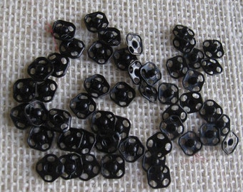Small Square Black Snaps, Lot of 25 Pairs, 5/16 Inch Metal Snaps, NotOnlyButtons