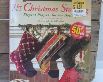 The Christmas Stocking Hardback Book, Elegant Handmade Stocking Projects for the Holidays, Vintage 1996, DIY How To Book, NotOnlyButtons