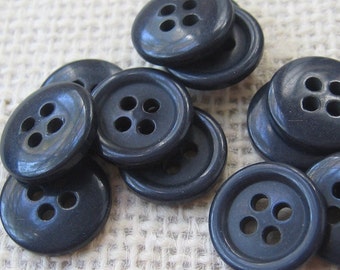 Dark Blue Plastic Buttons 9/16 Inch: Rustic Craft Supplies, NotOnlyButtons