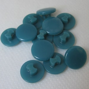 Dark Turquoise Blue 7/16 Inch Buttons, Round Plastic Shank Button, Doll Clothing Dress Blouse Trim, NotOnlyButtons