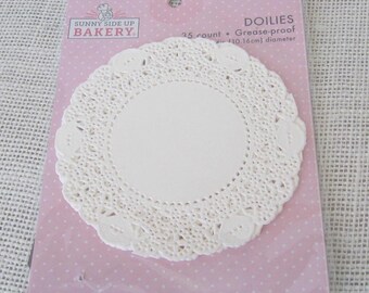 White 4 Inch Round Paper Doilies, NEW Pack of 35, Dessert Cake Plate, Wedding Decorations, Gift Wrap Crafting, NotOnlyButtons