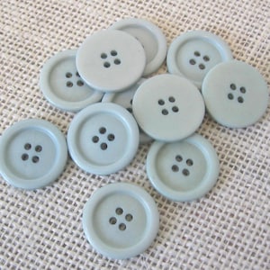 Light Blue 15/16 Inch Buttons, Lot of 11, Plastic Round 4 Hole Pastel Blue Costume Clothing Fastener, NotOnlyButtons