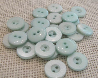 25 botones de plástico verde menta, 5/8 de pulgada, cierre de 2 agujeros, artículos de costura, NotOnlyButtons