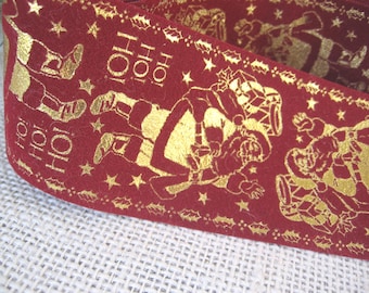 Cinta de Papá Noel color arándano y dorado, 3 yardas, 2 pulgadas de ancho, suministros para manualidades, NotOnlyButtons