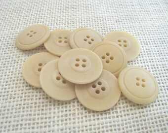 Botones de color marrón claro, 22,3 cm (7/8 de pulgada), cierre de 4 agujeros, forma redonda de platillo de plástico, NotOnlyButtons