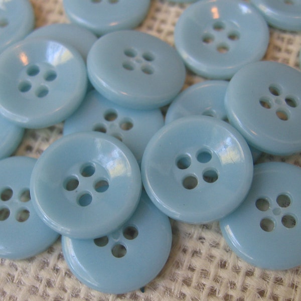 Pastel Blue 9/16 Inch Plastic Buttons, Round 4 Hole Sew thru, Costume Sewing Notion, Light Pale Blue Buttons, NotOnlyButtons