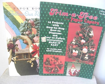 2 Paper Twist Project Booklets, Christmas Everyday, Vintage 1988, Paper Crafting, Wreaths Baskets Ornaments, NotOnlyButtons