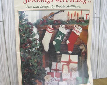 Folleto para calcetines navideños de punto, Manualidades, Cómo hacerlo tú mismo, 5 diseños de punto, 1992, NotOnlyButtons