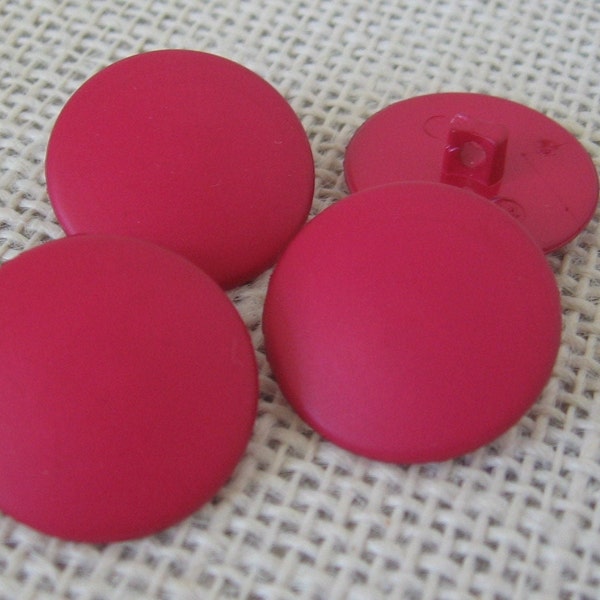 4 Dark Pink 7/8 Inch Plastic Round Shank Buttons, Costume Clothing Crafts, NotOnlyButtons