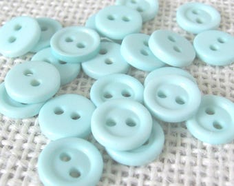 Pastel Blue Plastic Buttons, 7/16 Inch, 2-Hole, Baby Clothes Nursery Crafts, NotOnlyButtons