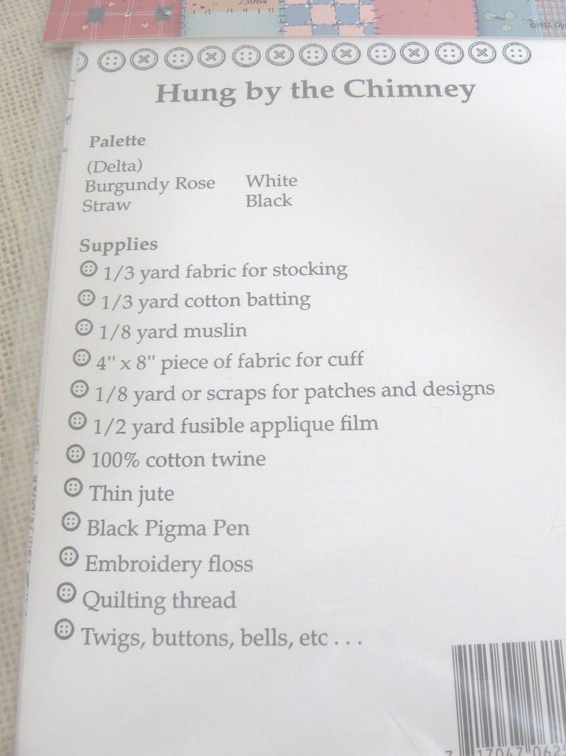 Vintage Patchwork Stocking Pattern, Hung by the Chimney, Hanging Mantel Stocking DIY, NotOnlyButtons immagine 7