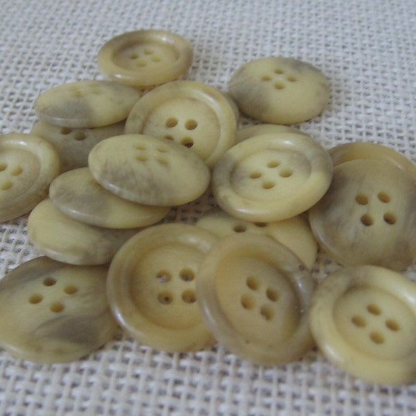 19 Yellow to Green Swirled Buttons, 3/4 Inch Plastic Round 4 Hole Button, Rustic Primitive Trim, NotOnlyButtons