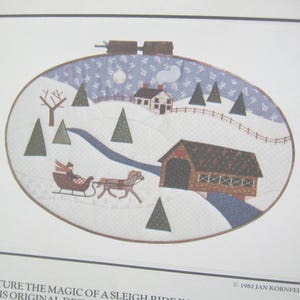 Winter Country Quilt Pattern: Hand or Machine Applique, Vintage 1982, NotOnlyButtons