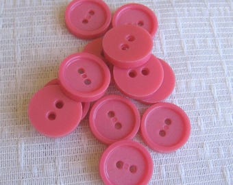Dark Pink Plastic Buttons: 5/8 Inch, Sewing & Craft Supplies - Lot of 20, NotOnlyButtons