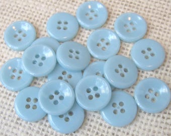 Pastel Blue 5/8 Inch Buttons, 4 Hole Plastic Button, NotOnlyButtons