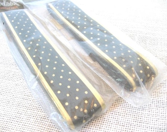Vintage Gold Polka Dot Paper Ribbon, Hunter Green and Gold, 12 Yards, 1 3/8 Inch Wide, Christmas Masculine Crafting, NotOnlyButtons
