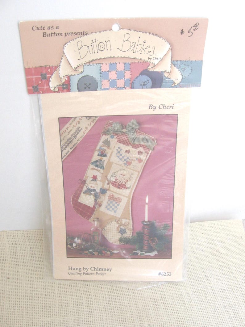 Vintage Patchwork Stocking Pattern, Hung by the Chimney, Hanging Mantel Stocking DIY, NotOnlyButtons immagine 3