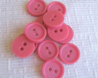 20 Dark Pink 5/8 Inch Plastic Buttons, Sewing & Craft Supplies DIYRound 2 Hole Fasteners, NotOnlyButtons