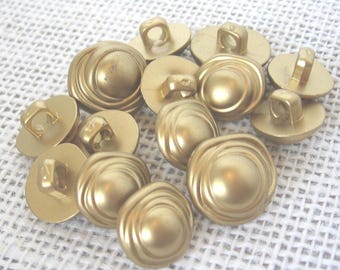 Gold Plastic Shank Buttons, Matte Finish, 2 Sizes, Clothing Closures, NotOnlyButtons