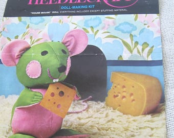 House Mouse Plush Doll Kit from AVON, Vintage 1973, NotOnlyButtons