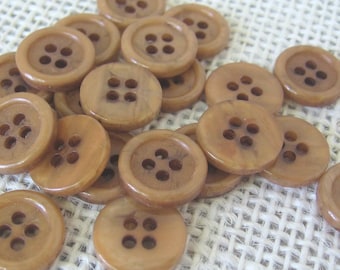 Brown Swirl Plastic Buttons: 1/2 Inch, 4-Hole - Doll Clothing, NotOnlyButtons