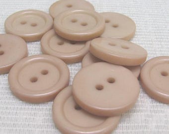 Tan 13/16 Inch Buttons, 2 Hole Round Fasteners, Multiple Lot Sizes, DIY for Sewing Crafter, NotOnlyButtons