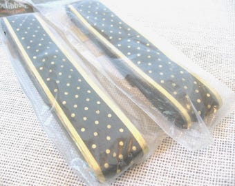 Vintage Gold Polka Dot Paper Ribbon, Hunter Green, 12 Yards, 1 3/8 Inch Wide, Christmas Masculine Crafting, NotOnlyButtons