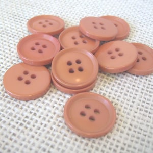 Brown Plastic Buttons: 3/4 Inch, 4-Hole, Lot of 13, NotOnlyButtons