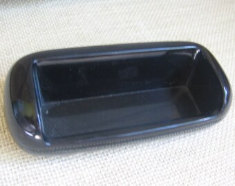 Black Plastic Business Card Holder for Craft Shows, 3 1/4 Inch with Rounded Edges Modern Theme, NotOnlyButtons