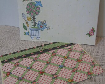 Mary Engelbreit Envelopes, Lot of 8, Decorative 5 1/16 Inch by 7 3/16 Inch, Floral Garden Print, NotOnlyButtons