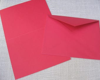 Red Cards for Crafting Christmas Stationary, Set of 7 Bi-Fold Tent Cards with Envelopes, DIY Card Making, Blank Cards, NotOnlyButtons