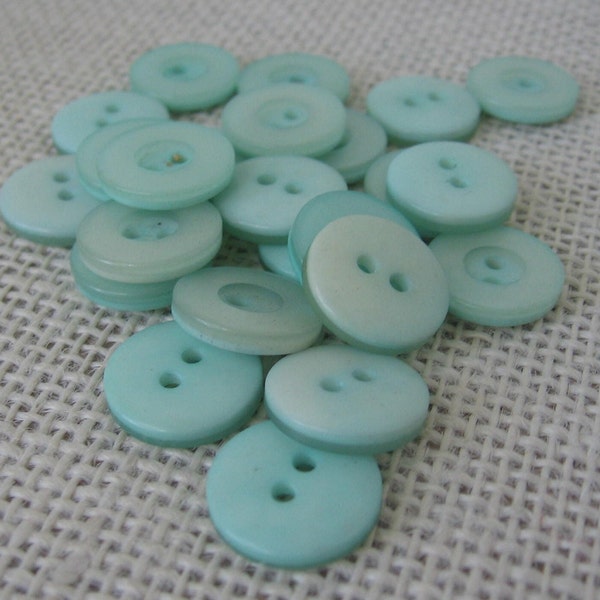 Mint Green 5/8 Inch Buttons, Plastic 2 Hole Round, Costume Clothing Fastener, Button with Shimmer, NotOnlyButtons