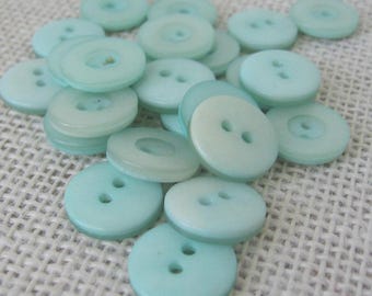 20 Mint Green Plastic Buttons, 5/8 Inch, 2-Hole Fastener, Sewing Notion, NotOnlyButtons