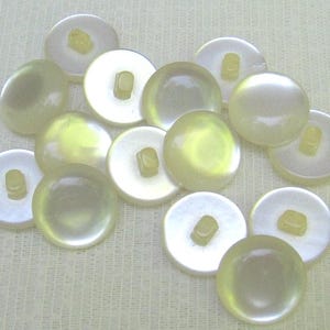 Glowing White Plastic Buttons: 3/4 Inch, Lot of 14, NotOnlyButtons