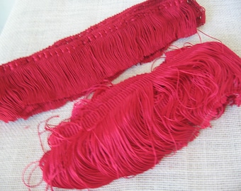 4 Yards Red Polyester Fringe Trim, Sewing Upholstery Craft Supply, 2 Widths, Christmas Stockings Tree Skirt Trim, NotOnlyButtons