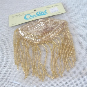 Flat Eye Applique for Costume, Gold Beaded Sequined Flat Eye Applique, 5.5" Sew-On Glue On Patch, Novelty, NotOnlyButtons