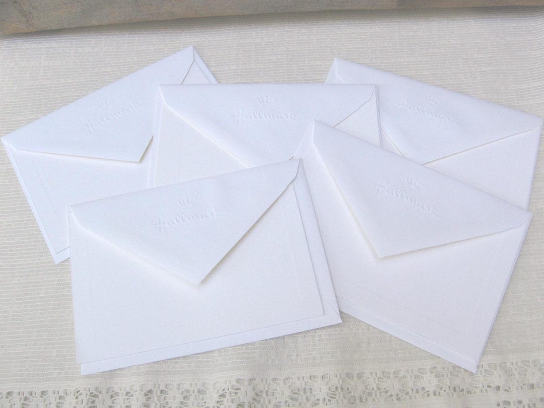 Hallmark White Blank Note Cards With Envelopes - Lot of 5 ...